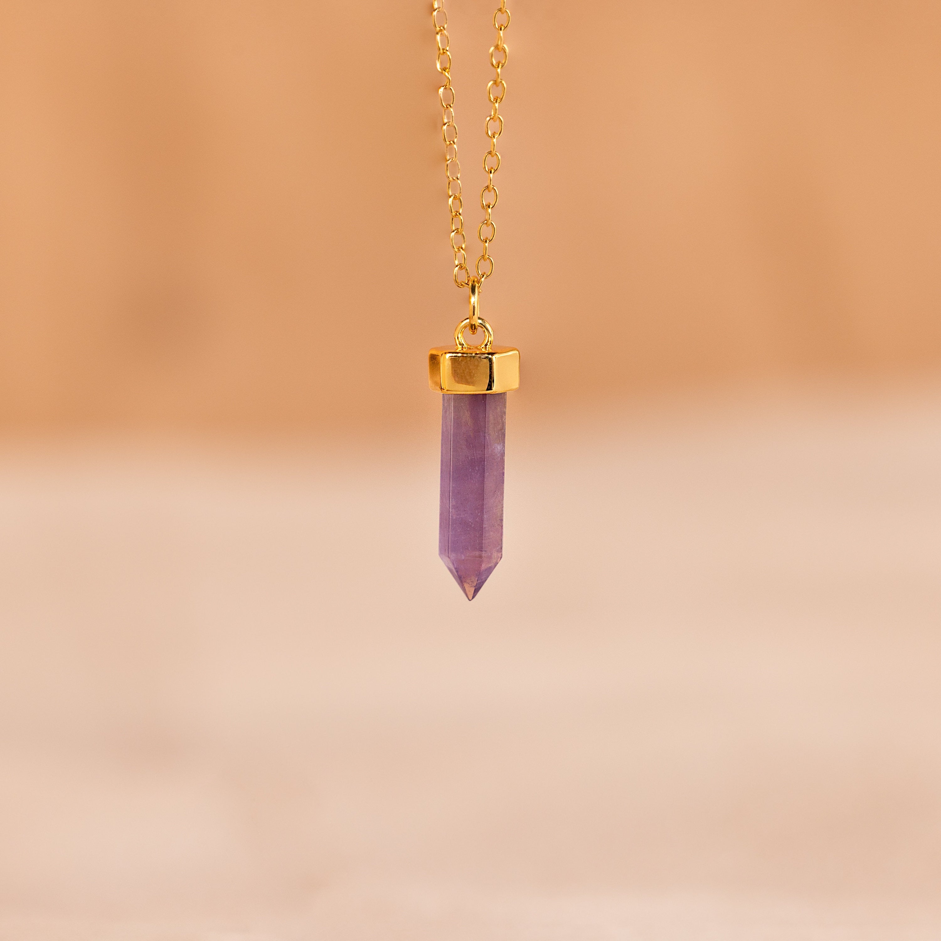 Timeless Beauty: Amethyst Quartz Necklace 18K Gold